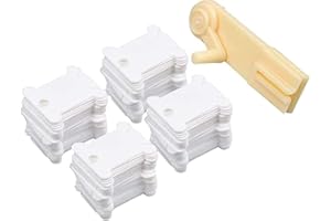 Artong Plastic Floss Bobbins 120 Pieces White Cross-Stitch Thread Holder with 1 Floss Winder for Embroidery FOSS Organizer, DIY Sewing Storage Thread Organizer (120 Pieces)