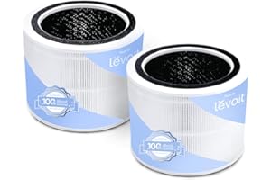 ‎LEVOIT LEVOIT 2Pack Ersatzfilter für Luftreiniger Core 200S, HEPA-Filter, hocheffizienter Aktivkohlefilter, Vorfilter gegen 99,97 Prozent Schimmel Allergien Rauch Staub Pollen für Raucherzimmer Allergiker