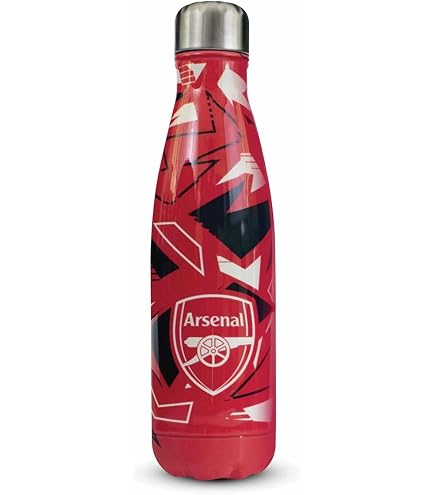 Gourde Arsenal FC 700ml – Acier Inoxydable – UV – Paille Pliable – Bouchon Vis – Licence Officielle + Stylo