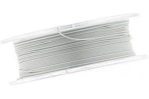 Creative-Beads Schmuckdraht Edelstahldraht, Stahlseil, 0,4mm, für Kette, Armband, nylon ummantelt hautverträglich reißfest, 10m Rolle pearl silver zum Schmuck selbst machen