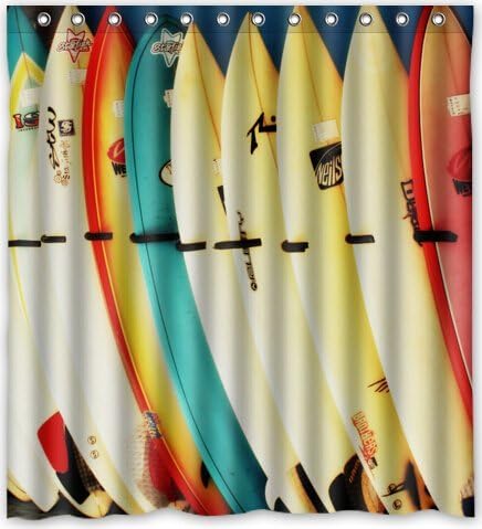 DAMEILIN Beach Surfboard Bikini Shower Curtain 66"(w) x 72"(h) Generic Shower Curtain Liners