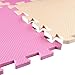 J&Y Pure Colour Kids Soft Flooring Puzzle Mats for Children Jigsaw Mat EVA Foam Play Mat - Pink & Beige (25pcs)