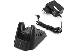 NEWASHAN Base Stazione di Caricabatterie da Scrivania per Yaesu Vertex Standard Horizon Radio FT-60 HX270S VX-170 VXA-200 Aviator Talkie Walkie Batteria FNB-V57 FNB-64 FNB-83 FNB-V94 (Adattatore UE)