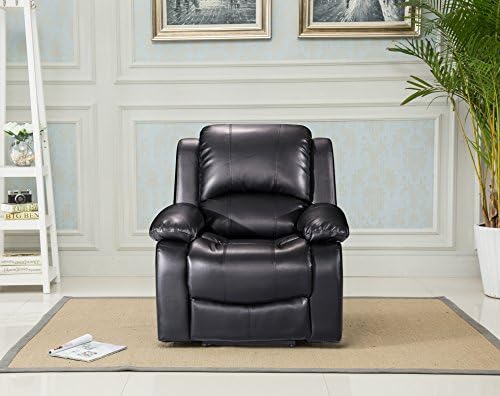 Lovesofas Valencia 1 Seater Bonded Leather Recliner Chair - Black