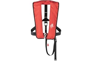 12skipper giubbotto di salvataggio automatico ISO 300N con imbragatura, giubbotto salvagente, rosso