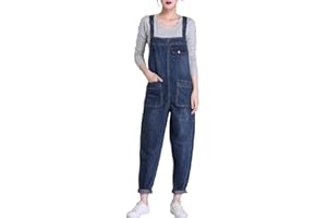 Lazutom Women's Loose Fit Casual Baggy Denim Bib Dungarees Overall