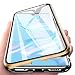 Produktbild Yichxu Huawei Mate 20 Lite Hülle Magnet, Magnetische Adsorption Handyhülle für Huawei Mate 20 Lite, Einteiliges 360 Grad Gehärtetes Glas Schutzhülle Dünn Panzerglas Durchsichtige Cover, Schwarz+Gold