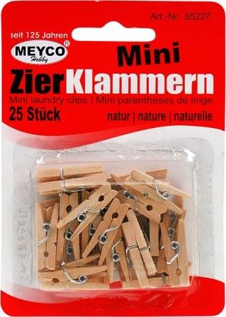 Wäscheklammern - Mini 25mm Holz 25St