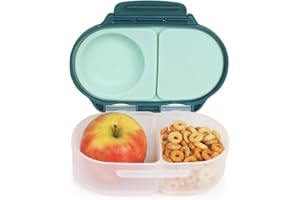 b.box Snackbox | Mini pudełko na lunch Bento z 2 szczelnymi przegródkami, idealne dla małych dzieci, na lunch i przekąski, pasuje do całego owocu, nie zawiera BPA