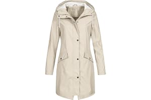 GENERIC Veste Pluie Cyclisme Veste De Pluie Velo Veste Pluie VéLo Vestes imperméables pour femmes Solid Stripe Fall Raincoat for Women Outdoor Plus Windproof Trench Coats for Women