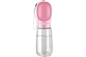 Emwel Hunde-Wasserflasche – 550 ml Wasserfutterstation auslaufsicher, tragbarer Welpen-Wasserspender mit Trinkfutterspender für Haustiere, Spaziergänge, Wandern,