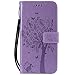 Produktbild DENDICO iPhone XS Max Hülle, Leder Handyhülle mit Standfunktion und Kartenfach, Magnetverschluss Flip Brieftasche Etui Schutzhülle für Apple iPhone XS Max - Lavendel