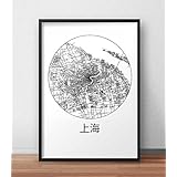 Plakat Shanghai China Minimalist Map - City Map, Dekoration, Geschenk