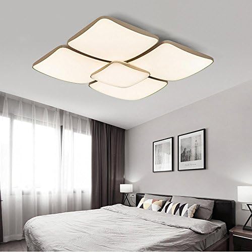 SEESUNG Simple Living Room Lamp Square LED Ceiling Lamp 5 Heads Large Household Bedroom Conference Room Lamp Reading Lamp, Length 26.77 in