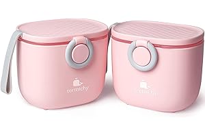 Termichy Boîte Doseuse à Poudre de Lait,Distributeur de Formule Pour Bébé,Conteneur Portable de Boîte de Lait en Poudre Pour Bébé en Bas âge, 250g (Rose, Paquet de 2)