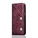 Produktbild Vintage Schutzhülle für Samsung Galaxy S9 Plus, DaGeLon Schick Retro Flip Handyhülle Kunstleder Hülle Edler Tasche Klasse Etui PU Leder Klappe Cover Magnetverschluss Schale Telefon Kasten, Crimson