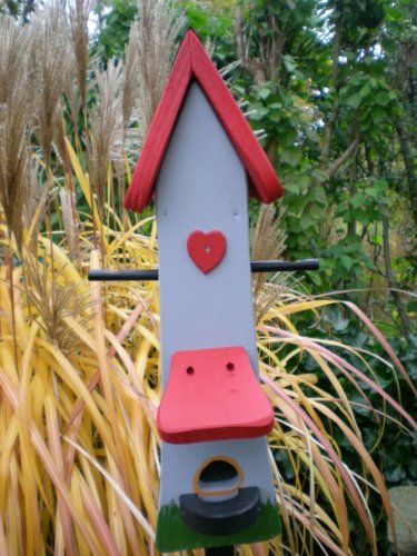 Original Die Vogelvilla, Futtertürmchen Klassik, Futterhaus, Vogelhaus, grau - 4