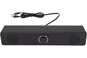 GOWENIC Haut-Parleur D'ordinateur Filaire 350T - Barre de Son USB Mini Avec Entrée 3,5 Mm et Contrôle du Volume pour PC, Tablettes, Bureau, Téléphone Portable O