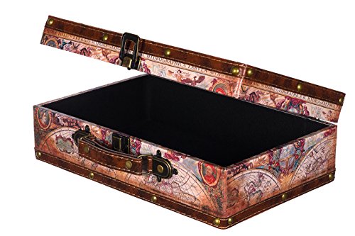 Truhe Kiste KD 1288 Koffer , Kofferset , Holztruhe mit edlem Leder bezogen im Vintage Look, Schatzkiste,Kiste, Piratenkiste, Kleinmöbel, Mit Metallbeschlägen, Antikoptik, Holz, verschieden Größen, Maritim, Deko, Hochwertig, Kolonialtruhe, Kolonialstil, Holzbox, Truhe mit Ornamenten (Größe L ( 31cm B x 20cm T x 10cm H )) - 2