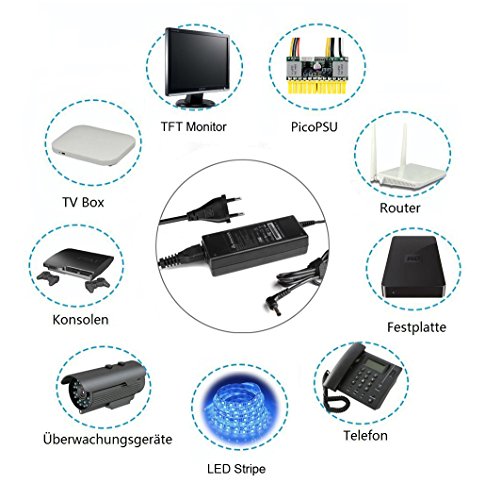 Salcar (12V 7A) 84W Netzteil Transformator: 5050 LED /3528/5630, Kamera, DVD-Player, Router, TFT-LCDs, Radio, Bitcoin Miner, Luftreiniger , Auto externe Sony Radio, LCD, LED-Lichtleiste , Sicherheitskamera picoPSU, Festplatten , Spielzeug mit einer maximalen Spannung von 12 V bei 84W - 3