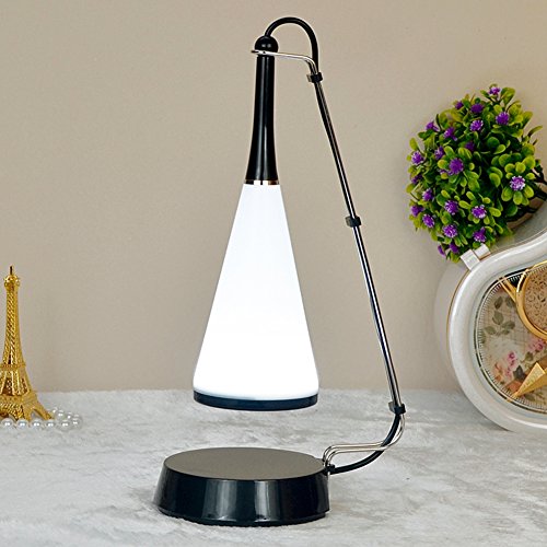 Preisvergleich Produktbild Zuoao LED Musik Schreibtischlampe USB Aufladbare,12LED Multifunktionell Dimmbar Touch Augenschutz Tischlampe Leselampe mit Mini Lautsprecher für MP3 / MP4 / PC / Handy,LED Tischleuchte Weiß (Schwarz)