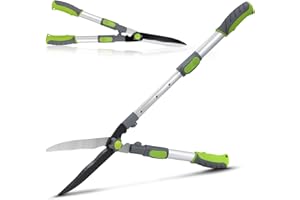 Hortem Telescopic Hedge Shears for Gardening, Extendable Hedge Clippers Manual with Aluminum Handles, 76cm Garden Shears for Hedge