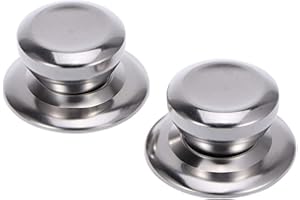 LATRAT Uchwyty pokrywki do garnków ze stali nierdzewnej, 2 sztuki, uniwersalne pokrywki do garnków, stal nierdzewna, uchwyt pokrywki, jako część zamienna do patelni i pokrywki