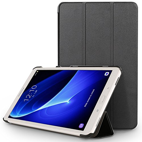 Samsung Galaxy Tab A 10.1 Hülle - Colico Ultra Dünn Case mit Ständer, eigebauter Magnet für Auto Sleep / Wake Up Funktion, Leder Tasche Etui Schutzhülle Cover Stand Holder , Perfekt Geeignet für Samsung Tab A 10.1 Tablet 2016 Version Wi-Fi/ LTE SM-T580N SM-T585N (Black)
