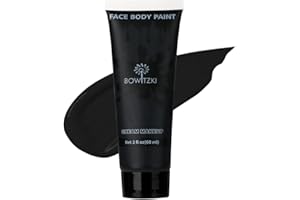 Bowitzki Peinture pour le visage et le corps, 60 ml, crème à base d'eau, effets spéciaux pour adultes, enfants, Halloween, Noël, fête, cosplay, noir
