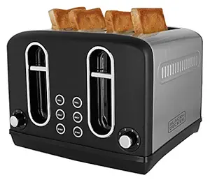 BLACK+DECKER BXTO0401IN 2300-Watt 4 Slice Pop-up Toaster (Grey)