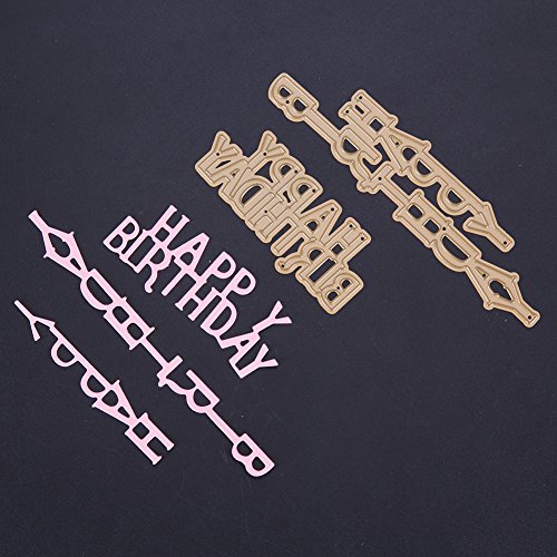 Amazingdeal365 Geburtstag Metall Form Stanzschablonen Schablonen Schneiden DIY Dekor Sammelalbum Karten Buchzeichen Lesezeichen als Geschenk für Freunde Geburtstag Kinder,Kindergarten Hobby Schule Handarbeit Unterricht usw. Ein tolles Geschenk! - 5