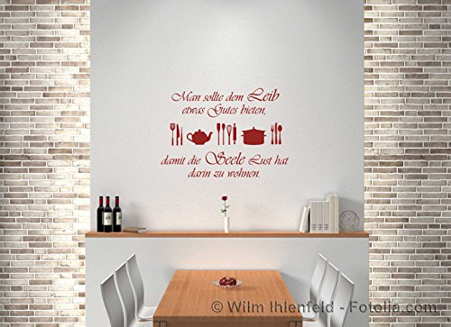 Wandtattoo W356 Man sollte dem Leib… – Wohnzimmer (58×40 cm) schwarz - 7