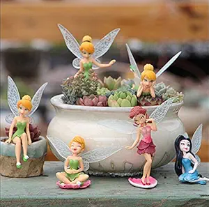 Chocozone 6PCS/Set Miniature Fairy Princess Garden Decor Home Decoration Mini Landscape Dolls for Girls