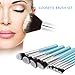 douself® 9PCS Professional Wood Makeup Brush Set Thick + Thin brushes Cosmetic Tools Kit Blue