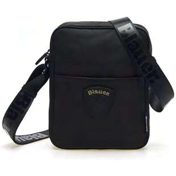 Borsa Blauer FORT04 Uomo – Borsello A Tracolla In Nylon Blu Navy, Logato, Con Tasche Interne Ed Esterne