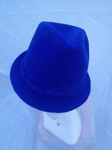 Women Trilby Hat Royal Blue Furfelt Autumn Winter Custom Hair Accessories Handmade Millinery Fedora Swarovski Crystals Headwear Headpiece