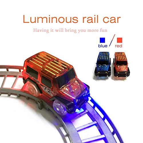 ArgoBar LED Light Up Car Toys Niños Kids Fancy Electronics Pistas Coche Toy Best Gift (Color: Azul)