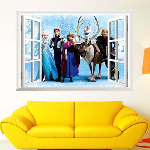 Topro Disneys Die Eiskönigin – Völlig unverfroren 3D-Wandtattoo, Elsa Anna Olaf Kristoff Sven Hans - 3