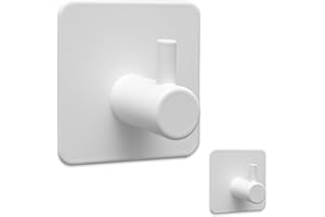 Auxmir Handtuchhaken 2 Stück Selbstklebend aus Edelstahl, Ideal für Bad Toilette Küche Büro, Weiß