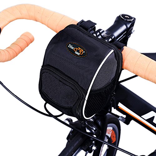 Disconano Fahrrad-Lenkertasche mit regendichter Schutzhaube