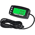Yooreal Digital Tachometer Hour Meter, Maintenance Reminder,Max RPM Alert,Backlight,Replaceable Battery For Generator Scooter Lawn Tractor Compress Leaf Blower Chainsaw Snow Blower Boat etc