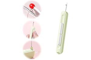 CLRZOL 2-in-1 Needle Threader Seam Ripper, Stretchy Seam Rippers for Sewing, Thread Removal Tool for Hand Sewing, Knitting, Cross Stitching, Embroidery and Thread Removal (Green)