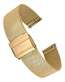 Doon Schnellverschluss Gold Edelstahl Uhrenarmband, Faltschließe Mit Sicherheit, 22mm Uhrenarmband