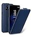 Produktbild Edle Tasche für Samsung Galaxy S8 | SM-G950 (5,8 Zoll / 14,65 cm) | Case Außenseite aus beschichtetem Leder | Schutz-Hülle aufklappbar | ultra-slim Flip-Case | Cover | Etui | Blau
