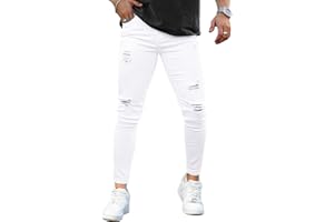 GINGTTO Pantaloni Jeans Uomo Elasticizzati Skinny Strappati Pantalones Denim Slim Fit Stretch Taper Jean
