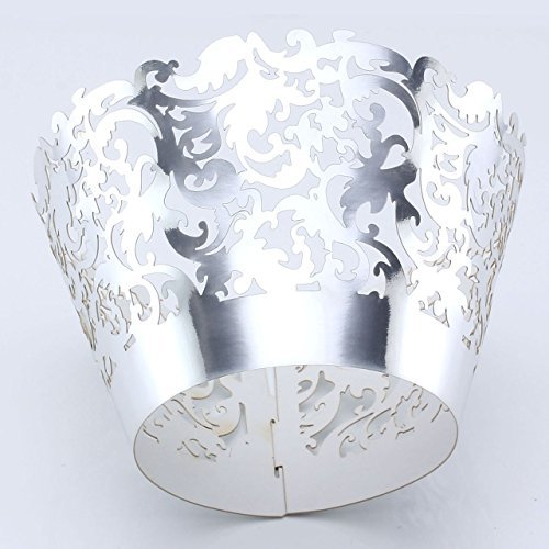 OULII Cupcake Wrappers Hochzeit Cupcake Dekoration Geburtstag Baby Baby-Dusche wickeln 50-Pack (cremeweiß) - 6