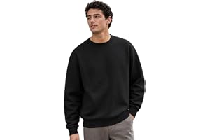 Nobero Oversized Sweatshirts for Man Stylish Crew Neck | 280 GSM Rich Cotton Fleece Solid Oversized Fit Full Sleeve Sweatshirt for Men | Stylish Casual Wear Winter Sweatshirt for Men