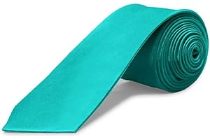 OcioDual Wąski krawat unisex bez satynowego nadruku na uroczystości i wydarzenia 100% poliester, Turkusowy, Talla única