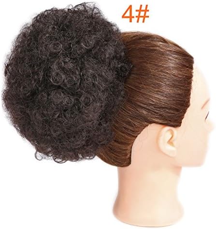 Afro Puff With Drawstring Short Kinky Curly Synthetic Hair Puff Ponytail For Women Daily Wear (Light Brown)