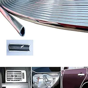 PRIKNIK Car and Bike Edge Guard Protector Door and Edges (10 Meter) (Colour-Chrome Silver)- Compatible with Honda Dio